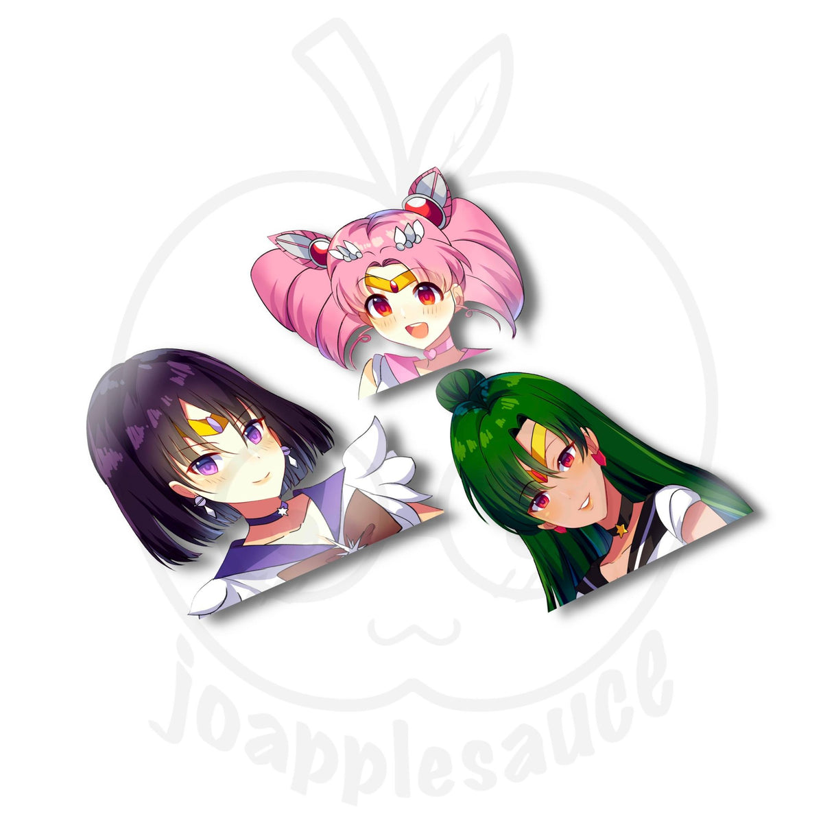 Sailor Saturn, Sailor Chibi Moon, Sailor Pluto – joapplesauce