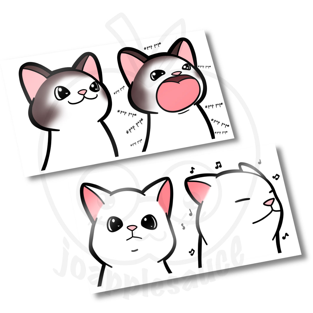 Pop Cat and Vibing Cat Sticker Sheets - joapplesauce