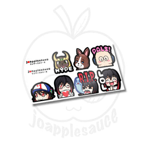 Twitch Emotes Sticker Sheet - joapplesauce